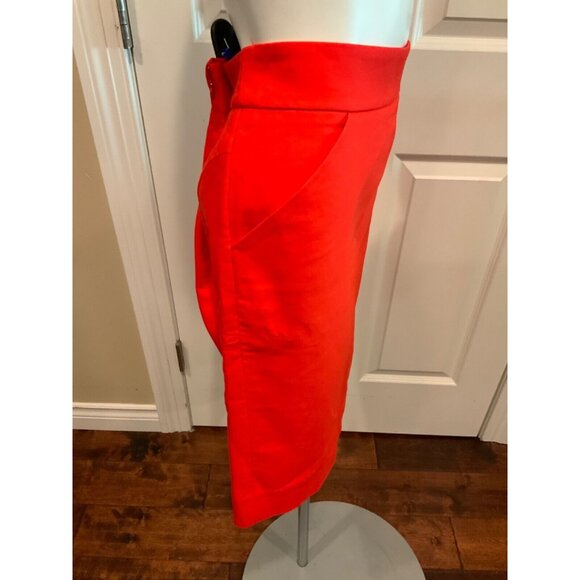 J. Crew Red Pencil Skirt W/ Pockets, Size 2 - Picture 2 of 5
